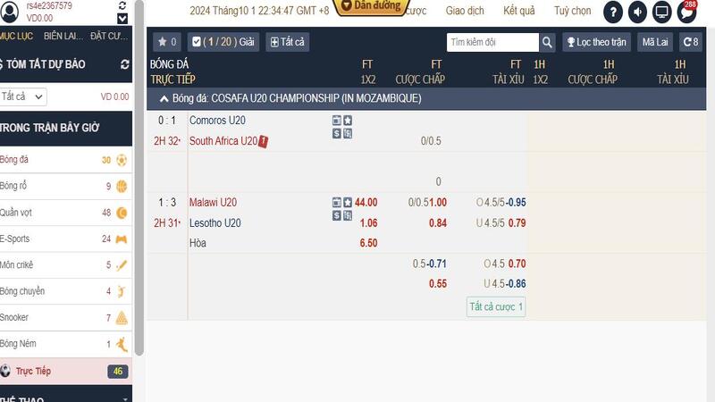 Cược tài xỉu O/U